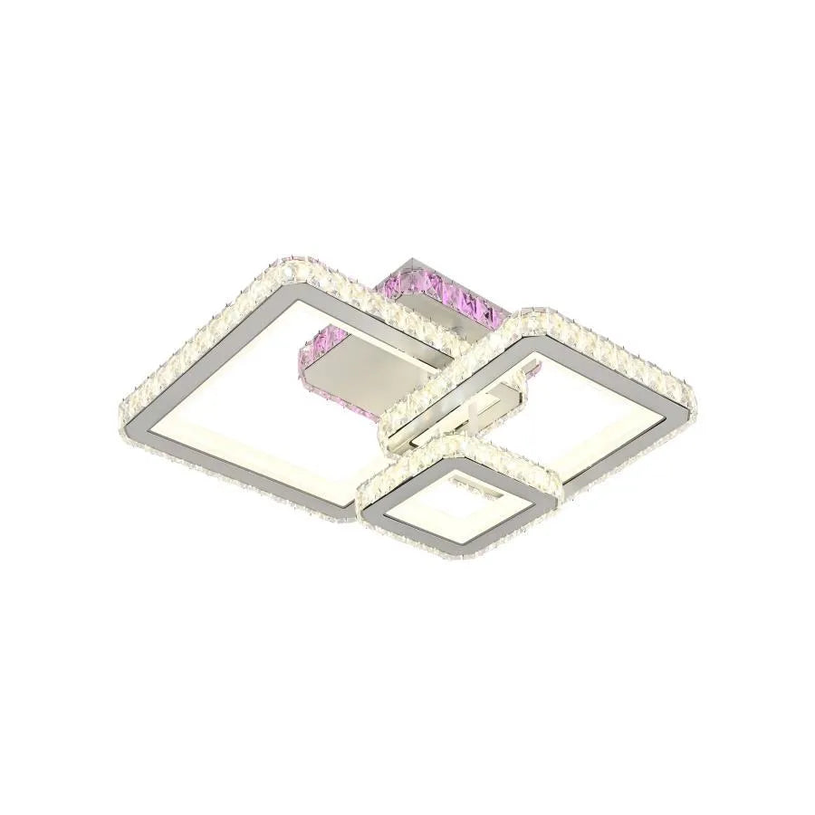 LED chandelier with remote control and crystal BLAKELY RGB 166W, 3 Squares, Cold/Warm/Neutral light, Dimmable, White Crystal LED Chandeliers Default Title Alessandro Design