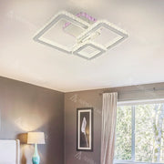 LED chandelier with remote control and crystal BLAKELY RGB 166W, 3 Squares, Cold/Warm/Neutral light, Dimmable, White Crystal LED Chandeliers Default Title Alessandro Design