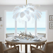 Minoss Modern Chandelier, 8W, Cold Light 6000K, Diameter 75 cm, Feathers, White Modern Chandeliers Default Title Alessandro Design