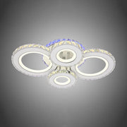 LED chandelier with remote control and crystal MEILI ZAFINA RGB 136W, 4 Circles, Cold/Warm/Neutral light, Dimmable, White Crystal LED Chandeliers Default Title Alessandro Design