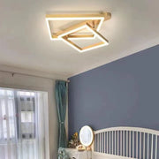 LED Chandelier with Remote Control PAPINI 112W, 2 Squares, Cold/Warm/Neutral Light, Dimmable, Shiny Gold LED Chandeliers with Remote Control Default Title Alessandro Design