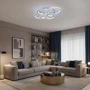 LED chandelier with remote control and crystal NOVA ROTONDA RGB 145W, 6 Circles, Cold/Warm/Neutral light, Dimmable, White Crystal LED Chandeliers Default Title Alessandro Design