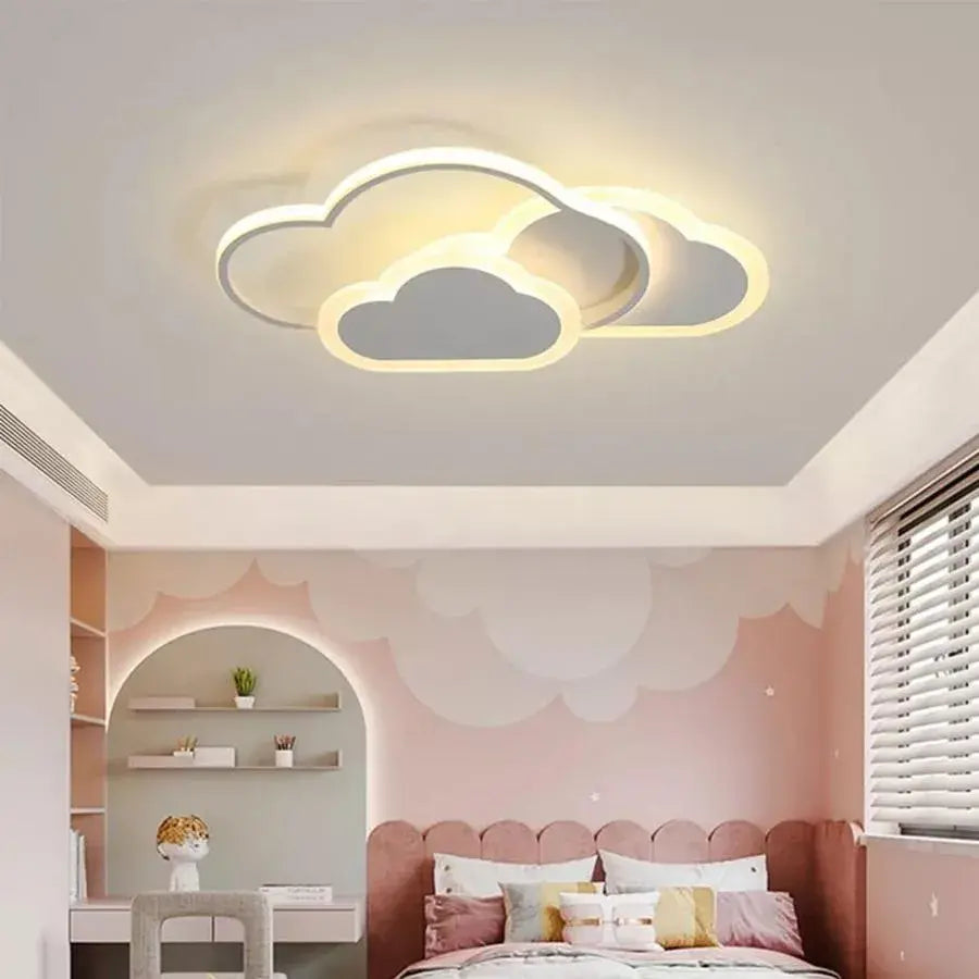 RIOKO LED Chandelier with Remote Control, 48W, 3 Clouds, Cold/Warm/Neutral light, Dimmable, White LED Chandeliers with Remote Control Default Title Alessandro Design