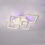 LED chandelier with remote control and crystal TERRANO RGB 288W, 6 Squares, Cold/Warm/Neutral light, Dimmable, Glossy White Chrome Crystal LED Chandeliers Default Title Alessandro Design