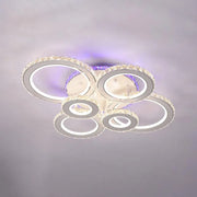 LED chandelier with remote control and crystal MEILI ZAFINA RGB 238W, 6 Circles, Cold/Warm/Neutral light, Dimmable, White Crystal LED Chandeliers Default Title Alessandro Design