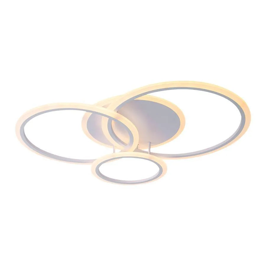 LED chandelier with remote control LUCY 69W, 4 Circles, Cold/Warm/Neutral light, Dimmable, White LED chandelier with remote control Default Title Alessandro Design