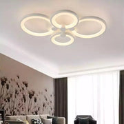 LED chandelier with remote control ALANI 52W, 4 Circles, Cold/Warm/Neutral light, Dimmable, White LED chandelier with remote control Default Title Alessandro Design