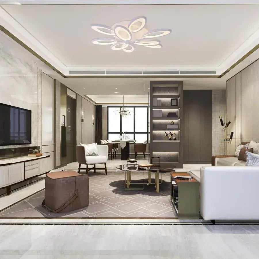 LED Chandelier with remote control SUNFLOWER 98W, 9 Elements, Cold/Warm/Neutral light, Dimmable, White LED Chandeliers with Remote Control Default Title Alessandro Design