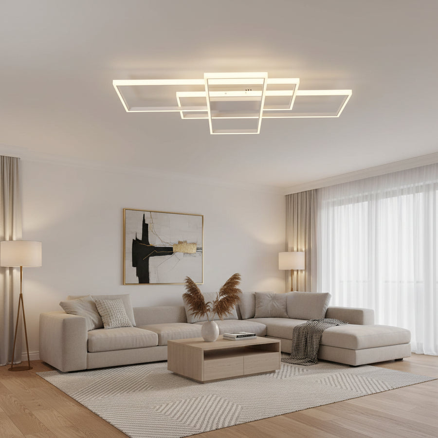LED Chandelier with remote control LANDEN 84W, 3 Elements, Cold/Warm/Neutral light, Dimmable, White LED Chandeliers with Remote Control Default Title Alessandro Design