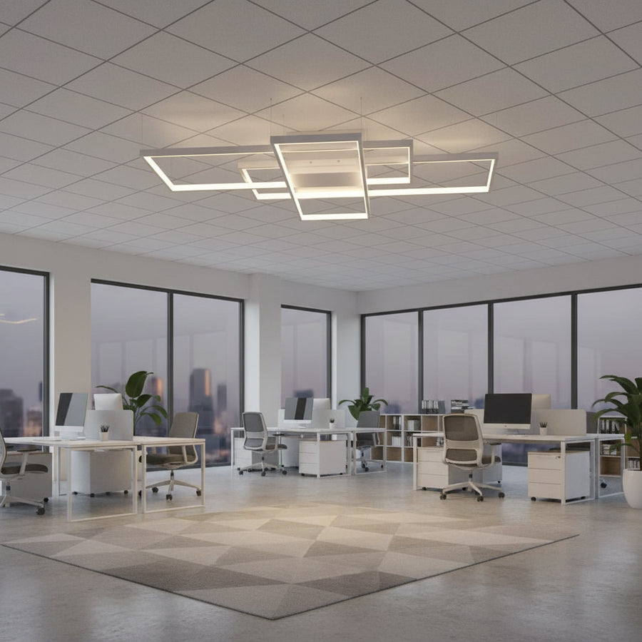 LED Chandelier with remote control LANDEN 84W, 3 Elements, Cold/Warm/Neutral light, Dimmable, White LED Chandeliers with Remote Control Default Title Alessandro Design