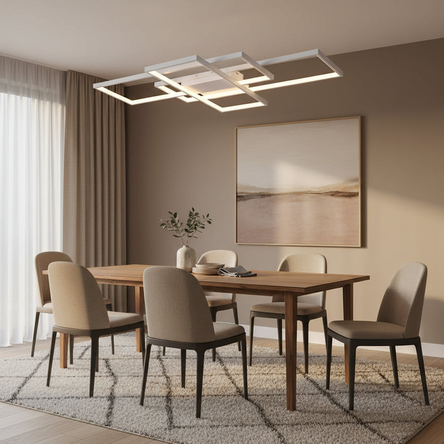 LED Chandelier with remote control LANDEN 84W, 3 Elements, Cold/Warm/Neutral light, Dimmable, White LED Chandeliers with Remote Control Default Title Alessandro Design