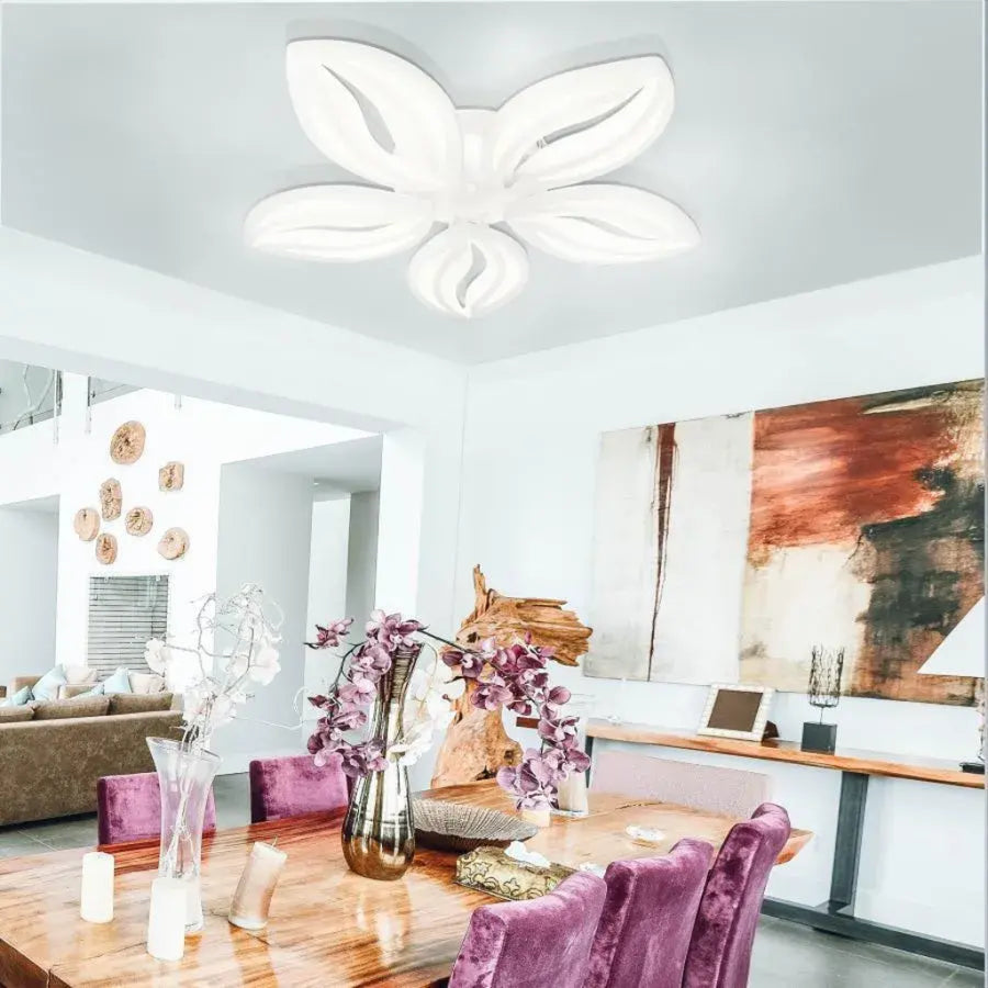 LED chandelier with remote control ORCHID 66W, 5 Petals, Cold/Warm/Neutral light, Dimmable, White LED chandelier with remote control Default Title Alessandro Design