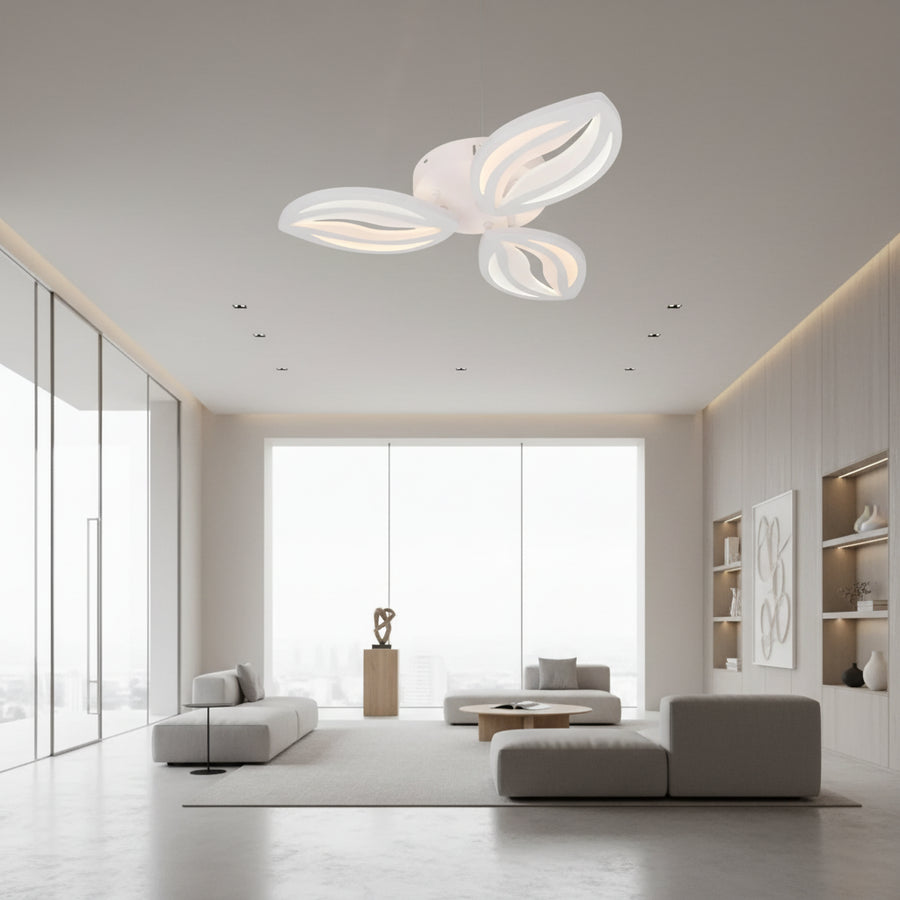 LED chandelier with remote control ORCHID 40W, 3 Petals, Cold/Warm/Neutral light, Dimmable, White LED chandelier with remote control Default Title Alessandro Design