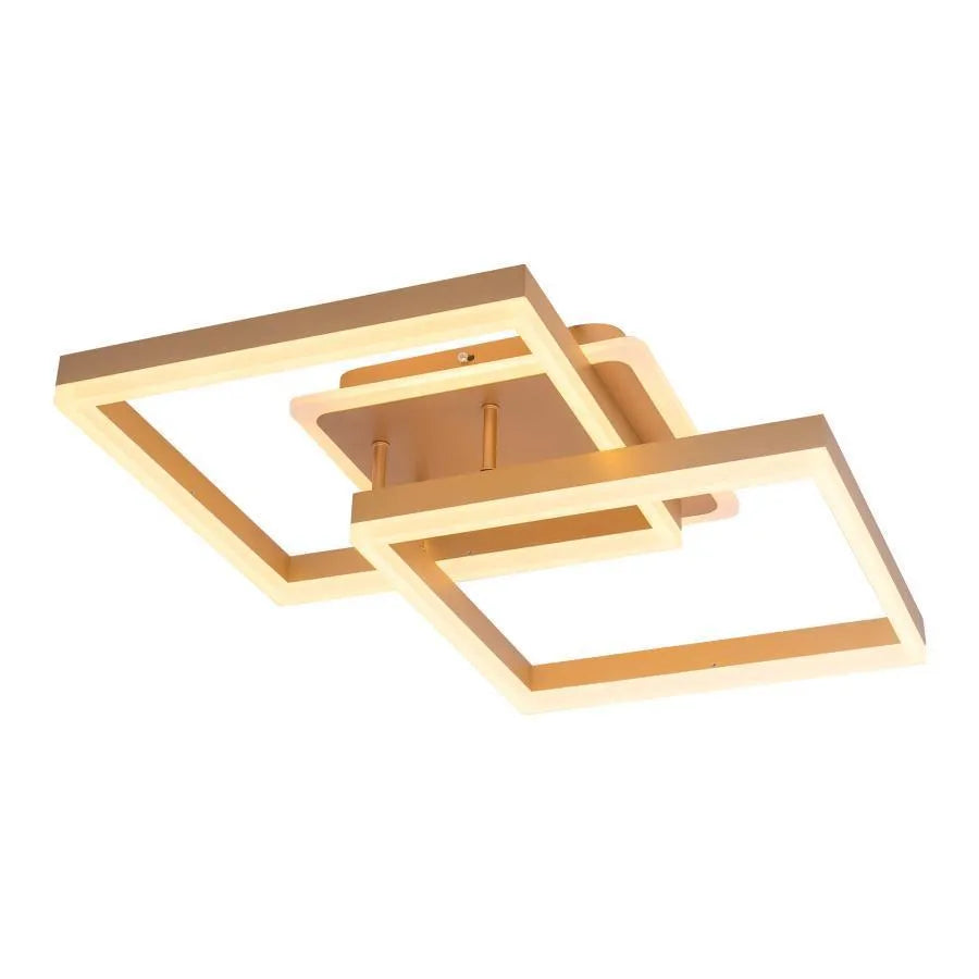 LED Chandelier with remote control ARWEN 142W, 2 Squares, Cold/Warm/Neutral light, Dimmable, Gold LED Chandeliers with Remote Control Default Title Alessandro Design
