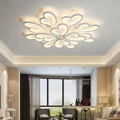 LED chandelier with remote control BLOSSOM 146W, 12 Petals, Cold/Warm/Neutral light 3000k/4000k/6000k, Dimmable, White LED chandelier with remote control Default Title Alessandro Design