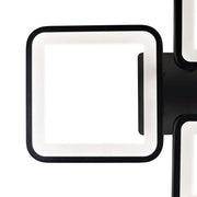 LED Chandelier with remote control MUGE 112W, 4 Squares, Cold/Warm/Neutral light, Dimmable, Black LED Chandeliers with Remote Control Default Title Alessandro Design