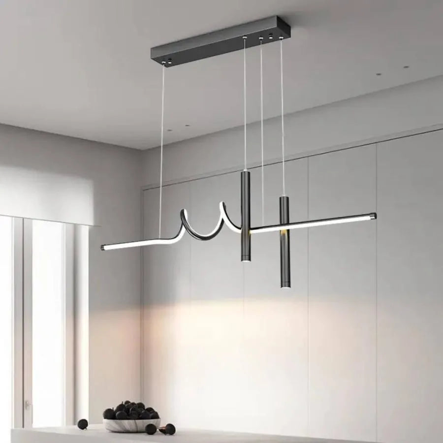 Suspended LED chandelier with remote control DANNA 36W, Cold/Warm/Neutral light, Dimmable, Black, Height Adjustable LED Chandeliers with Remote Control Default Title Alessandro Design