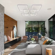 LED chandelier with remote control ZOE 138W, 8 Squares, Cold/Warm/Neutral light, Dimmable, White LED chandelier with remote control Default Title Alessandro Design