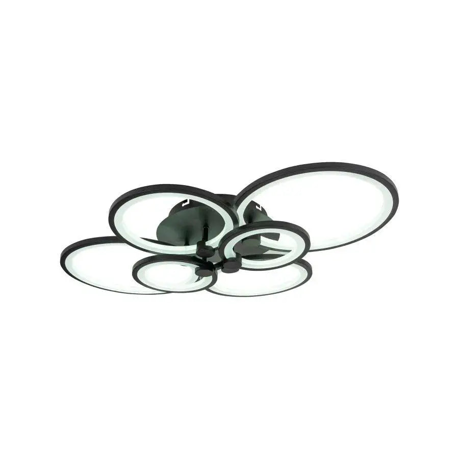 LED Chandelier with remote control ALANI 152W, 6 Circles, Cold/Warm/Neutral light, Dimmable, Black LED Chandeliers with Remote Control Default Title Alessandro Design
