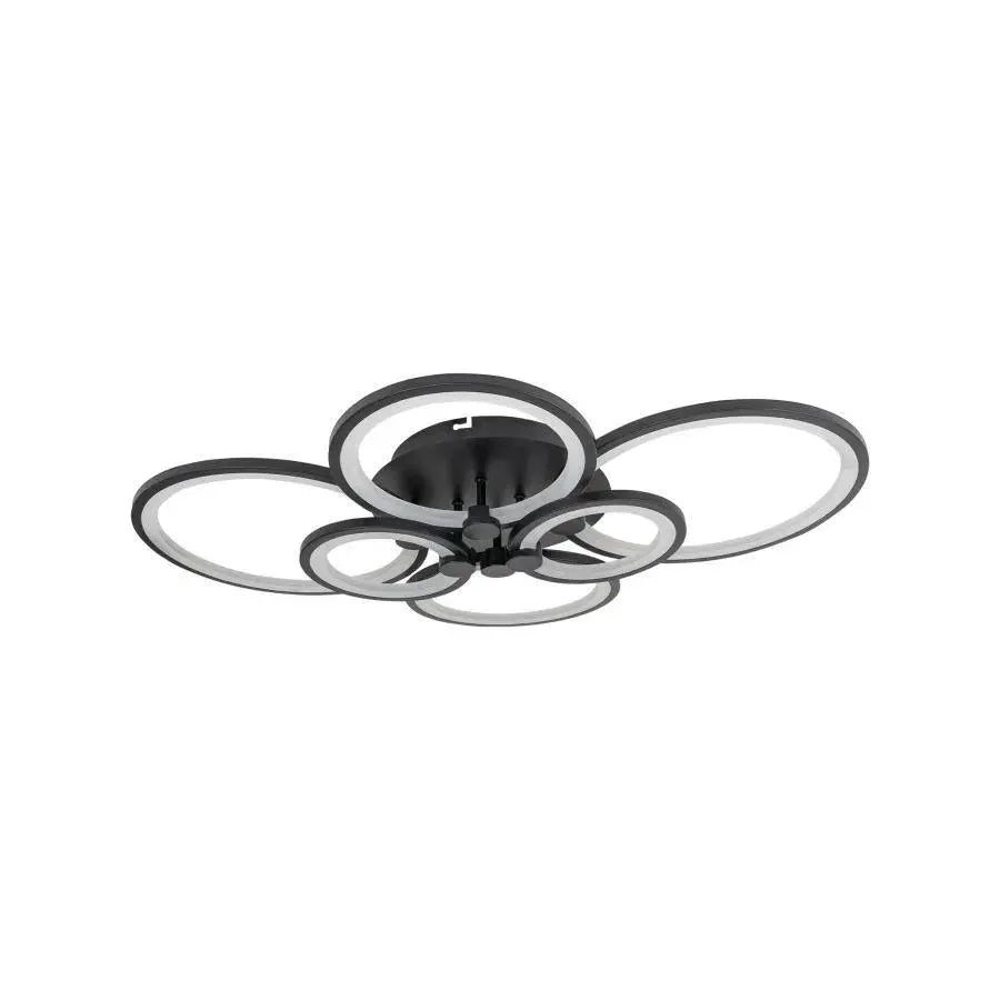 LED Chandelier with remote control ALANI 152W, 6 Circles, Cold/Warm/Neutral light, Dimmable, Black LED Chandeliers with Remote Control Default Title Alessandro Design