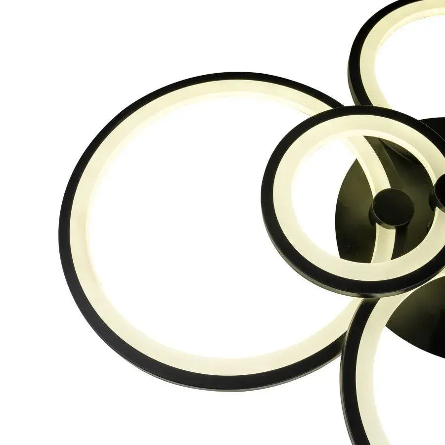 LED Chandelier with remote control ALANI 152W, 6 Circles, Cold/Warm/Neutral light, Dimmable, Black LED Chandeliers with Remote Control Default Title Alessandro Design
