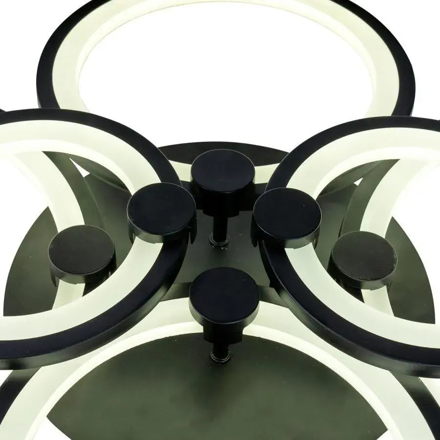 LED Chandelier with remote control ALANI 152W, 6 Circles, Cold/Warm/Neutral light, Dimmable, Black LED Chandeliers with Remote Control Default Title Alessandro Design
