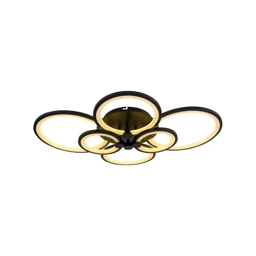 LED Chandelier with remote control ALANI 152W, 6 Circles, Cold/Warm/Neutral light, Dimmable, Black LED Chandeliers with Remote Control Default Title Alessandro Design
