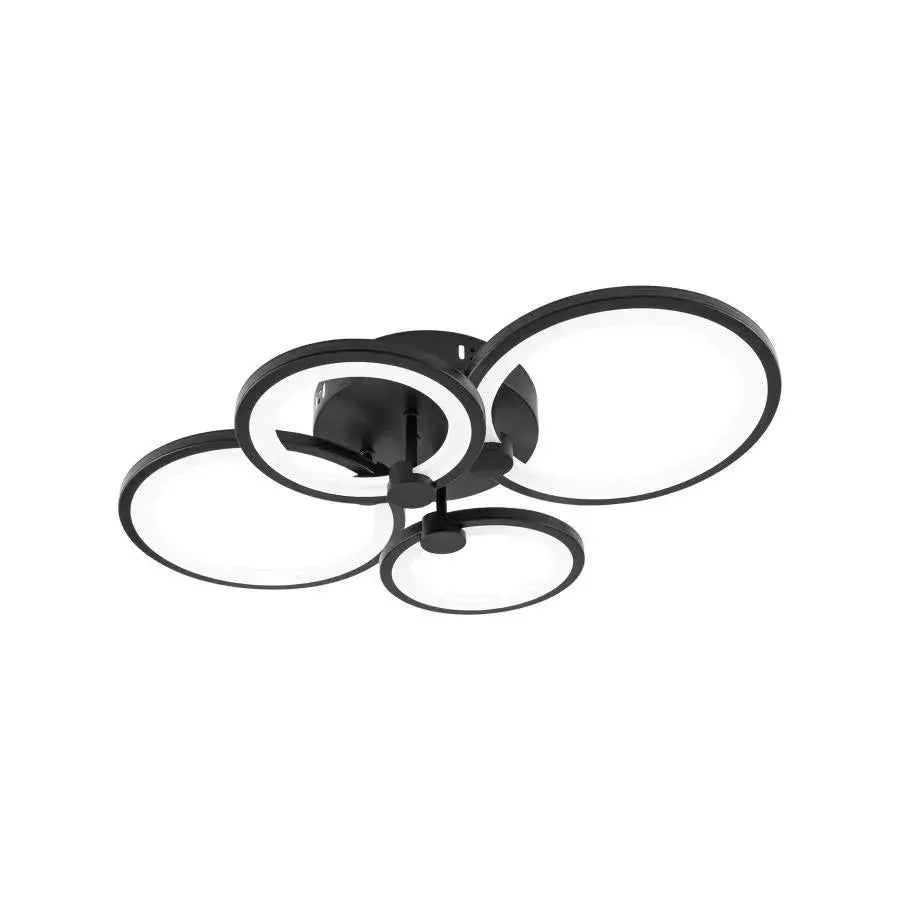 LED Chandelier with remote control ALANI 88W, 4 Circles, Cold/Warm/Neutral light, Dimmable, Black LED Chandeliers with Remote Control Default Title Alessandro Design