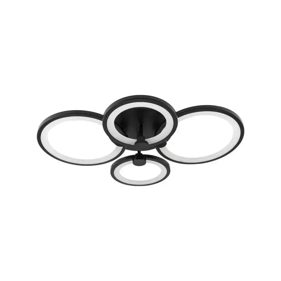 LED Chandelier with remote control ALANI 88W, 4 Circles, Cold/Warm/Neutral light, Dimmable, Black LED Chandeliers with Remote Control Default Title Alessandro Design