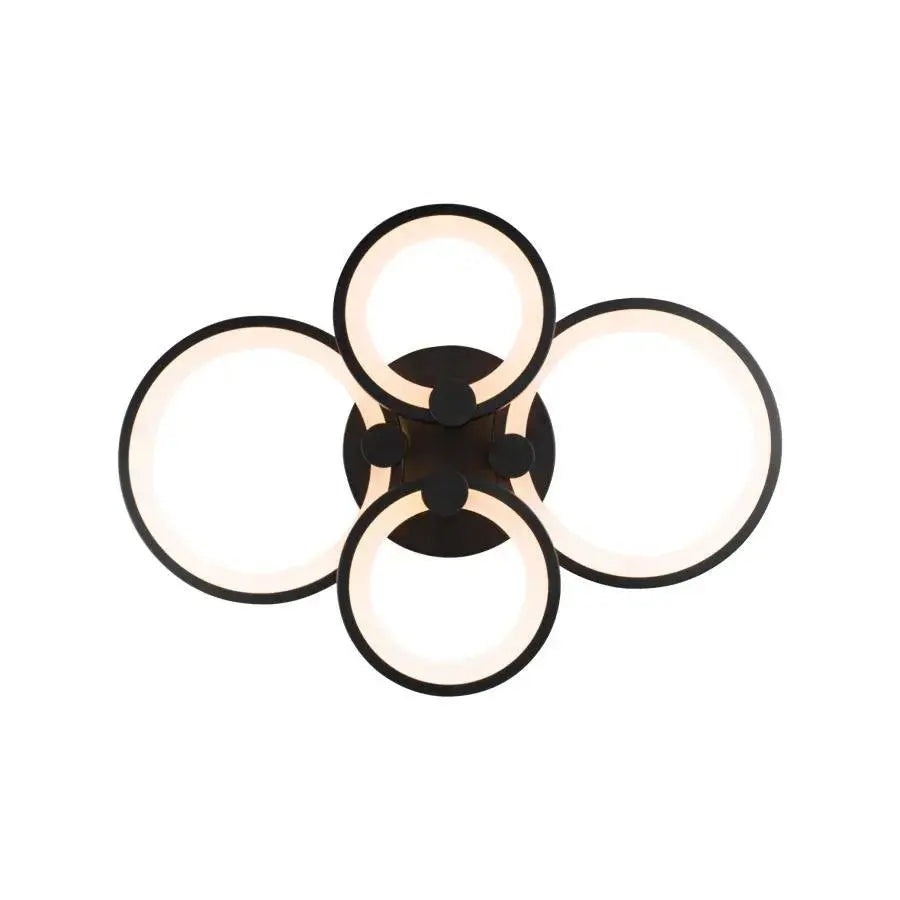 LED Chandelier with remote control ALANI 88W, 4 Circles, Cold/Warm/Neutral light, Dimmable, Black LED Chandeliers with Remote Control Default Title Alessandro Design
