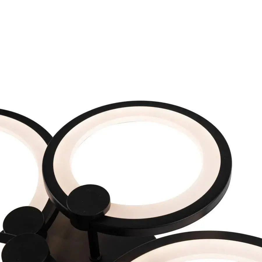 LED Chandelier with remote control ALANI 88W, 4 Circles, Cold/Warm/Neutral light, Dimmable, Black LED Chandeliers with Remote Control Default Title Alessandro Design