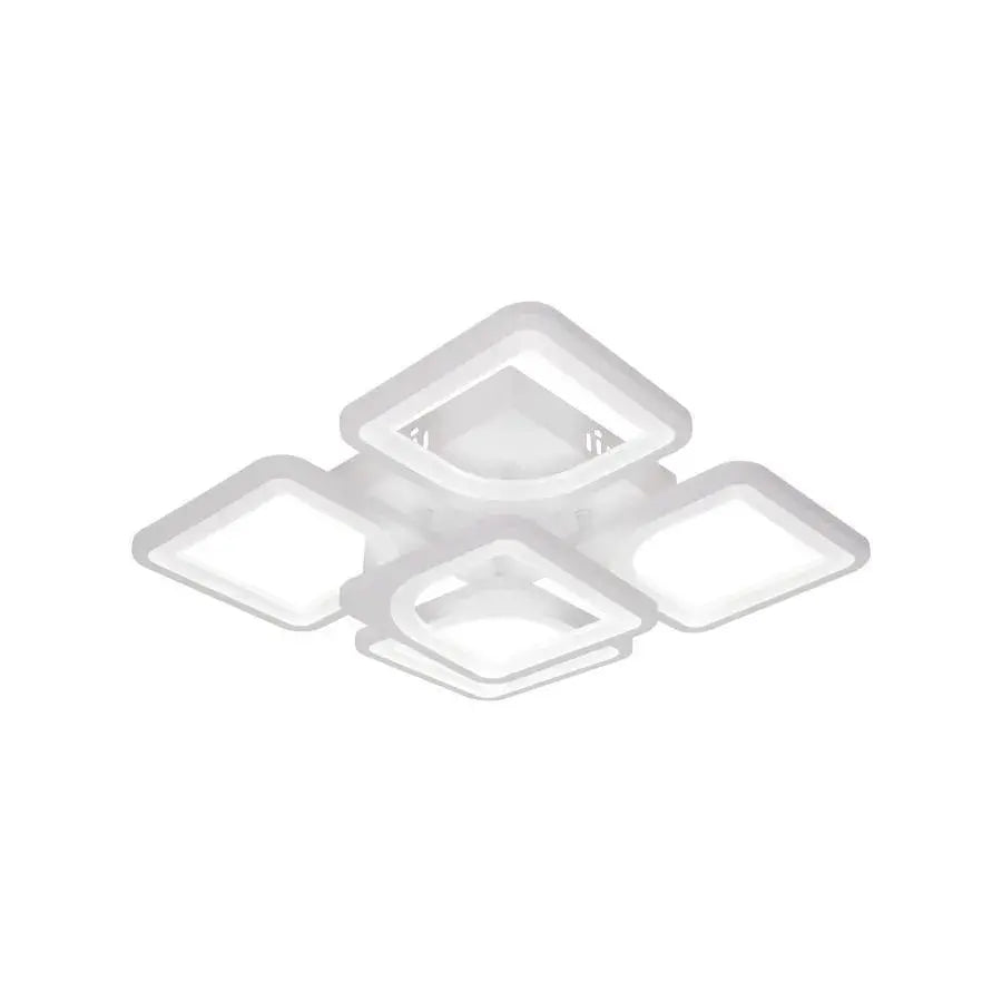 LED chandelier with remote control FELY 80W, 5 Squares, Cold/Warm/Neutral light, Dimmable, White LED chandelier with remote control Default Title Alessandro Design