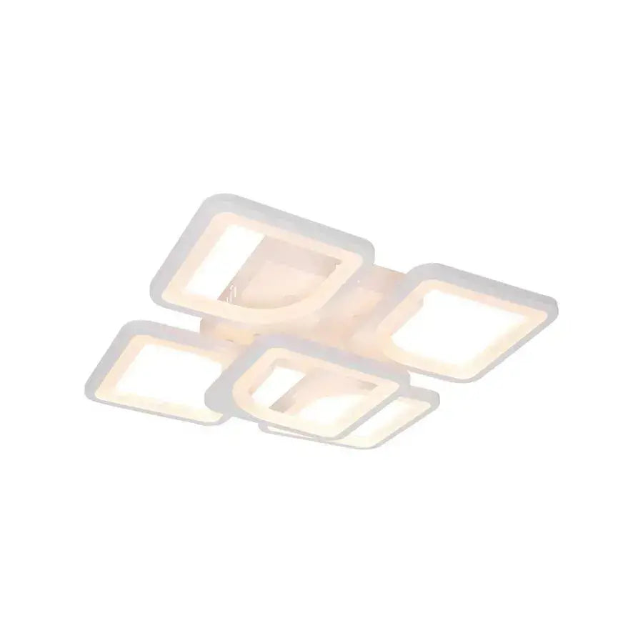 LED chandelier with remote control FELY 80W, 5 Squares, Cold/Warm/Neutral light, Dimmable, White LED chandelier with remote control Default Title Alessandro Design