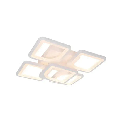 LED chandelier with remote control FELY 80W, 5 Squares, Cold/Warm/Neutral light, Dimmable, White LED chandelier with remote control Default Title Alessandro Design