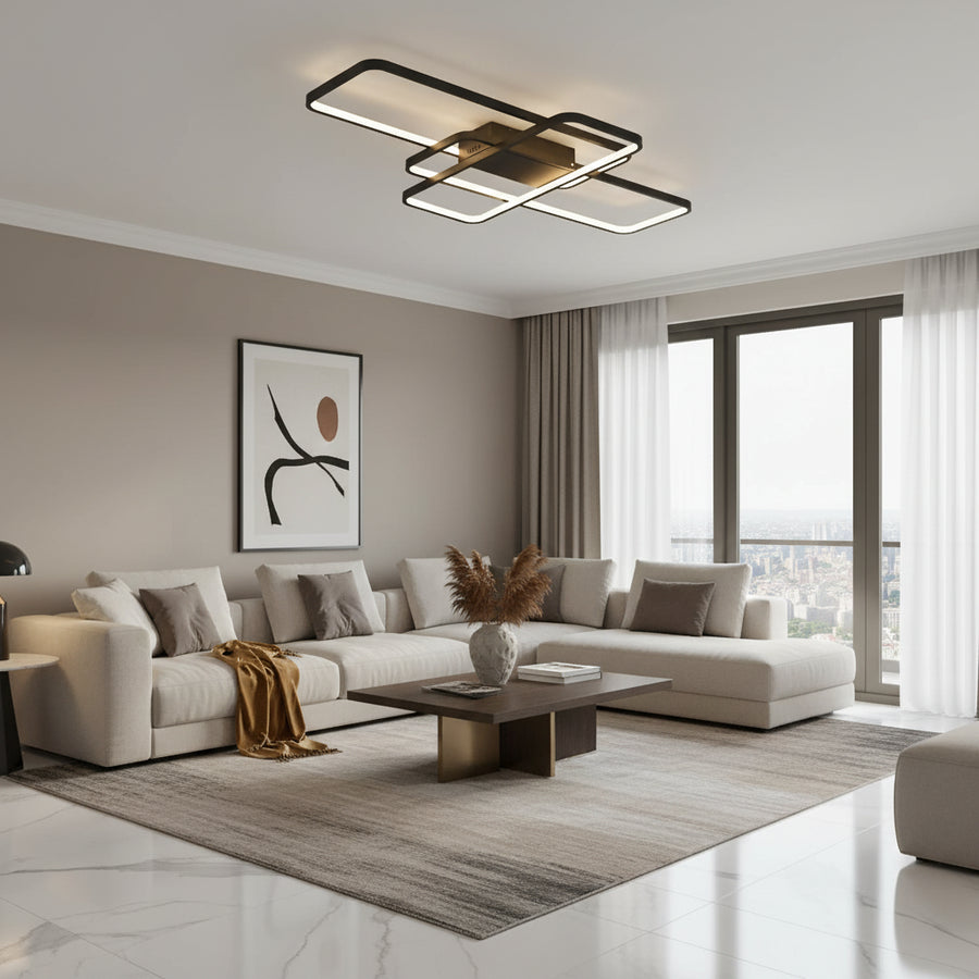 IANUSIS LED Chandelier with remote control 95W, 3 Elements, Cold/Warm/Neutral light, Dimmable, Black LED Chandeliers with Remote Control Default Title Alessandro Design