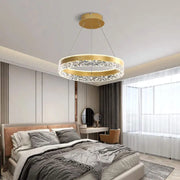 Suspended LED chandelier with remote control BRINDA 124W, Cold/Warm/Neutral light, Dimmable, Gold, Height Adjustable Modern Chandeliers Default Title Alessandro Design