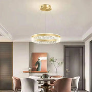 Suspended LED chandelier with remote control BRINDA 124W, Cold/Warm/Neutral light, Dimmable, Gold, Height Adjustable Modern Chandeliers Default Title Alessandro Design