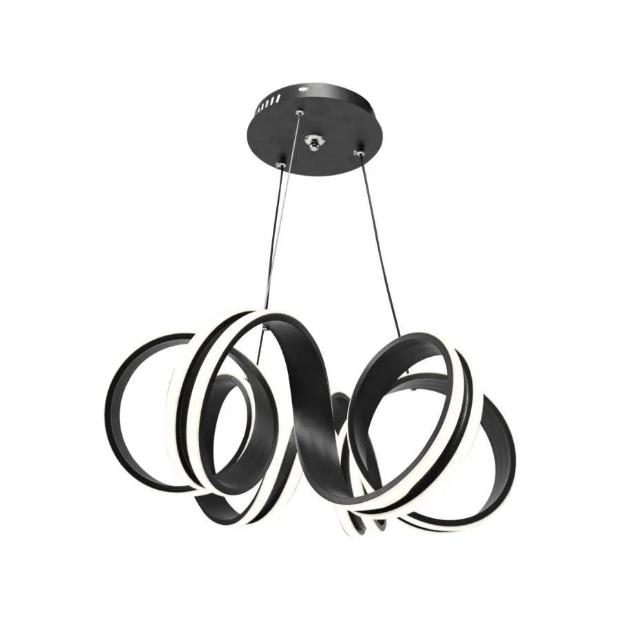Suspended LED chandelier with remote control INFINITY TWIST 180W, Wavy, Cold/Warm/Neutral light, Dimmable, Black, Height Adjustable Modern Chandeliers Default Title Alessandro Design
