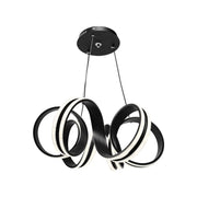 Suspended LED chandelier with remote control INFINITY TWIST 180W, Wavy, Cold/Warm/Neutral light, Dimmable, Black, Height Adjustable Modern Chandeliers Default Title Alessandro Design