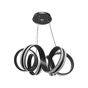 Suspended LED chandelier with remote control INFINITY TWIST 180W, Wavy, Cold/Warm/Neutral light, Dimmable, Black, Height Adjustable Modern Chandeliers Default Title Alessandro Design