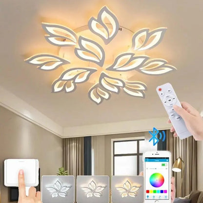 LED chandelier with remote control LILY 147W, 12 Elements, Cold/Warm/Neutral light, Dimmable, White LED chandelier with remote control Default Title Alessandro Design