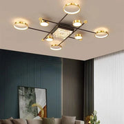 LED Chandelier with remote control and crystal MISEL 168W, 9 Elements, Cold/Warm/Neutral light, Dimmable, Black Gold LED Chandeliers with Remote Control Default Title Alessandro Design