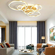 LED Chandelier with remote control LYRA 248W, 5 Circles, Cold/Warm/Neutral light, Dimmable, Brushed Gold LED Chandeliers with Remote Control Default Title Alessandro Design
