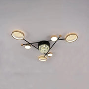 LED Chandelier with remote control and crystal MISEL 138W, 7 Elements, Cold/Warm/Neutral light, Dimmable, Black Gold LED Chandeliers with Remote Control Default Title Alessandro Design