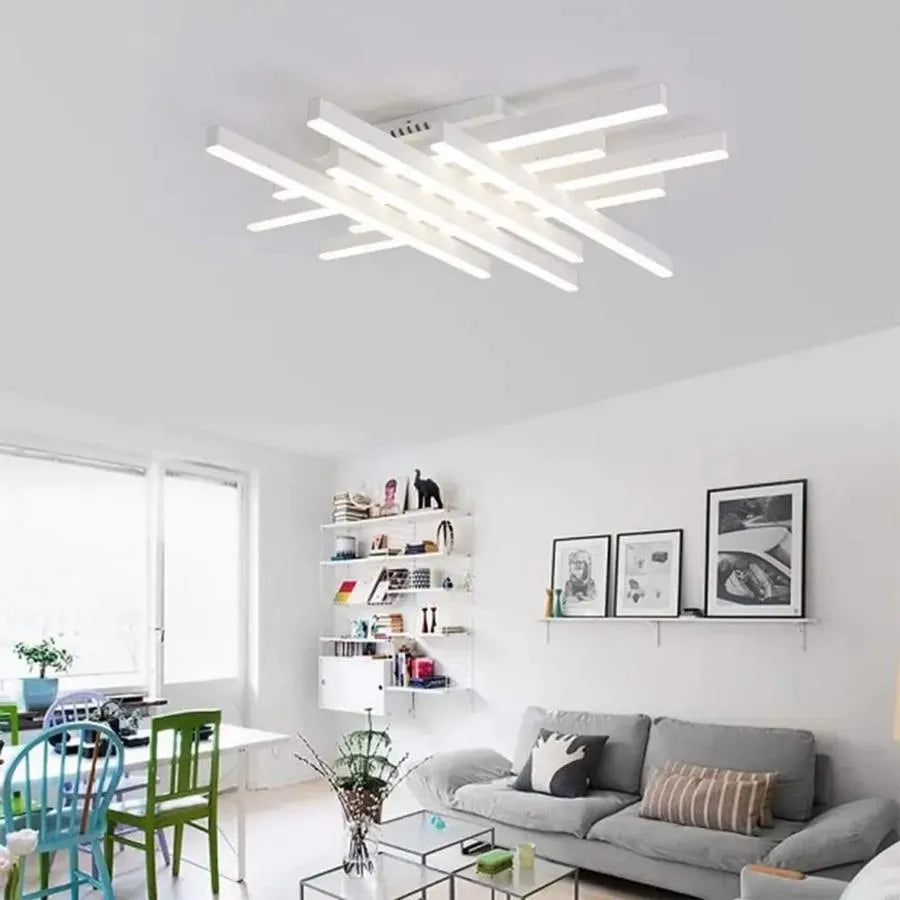 LED chandelier with remote control MORA 160W, 8 Elements, Linear, Cold/Warm/Neutral light, Dimmable, White LED chandelier with remote control Default Title Alessandro Design