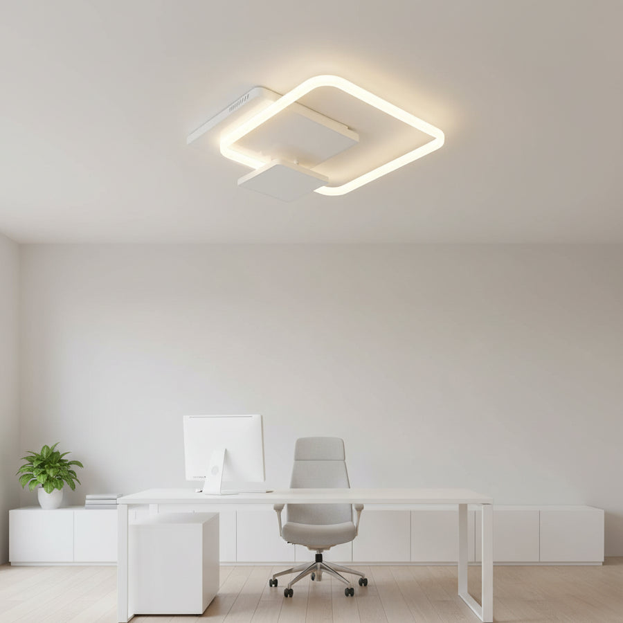 LED chandelier with remote control ANEMONA 75W, 3 Squares, Cold/Warm/Neutral light, Dimmable, White LED chandelier with remote control Default Title Alessandro Design