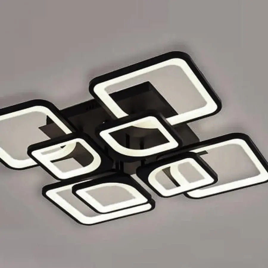 LED chandelier with remote control FELY 192W, 8 Squares, Cold/Warm/Neutral light, Dimmable, White LED chandelier with remote control Default Title Alessandro Design