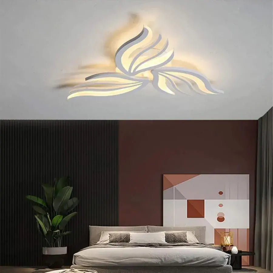 LED chandelier with remote control SAKURA 37W, 3 Petals, Cold/Warm/Neutral light, Dimmable, White LED chandelier with remote control Default Title Alessandro Design