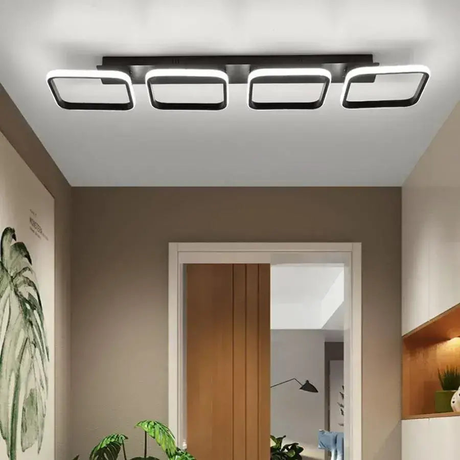 LED Chandelier VERTEX 45W, 4 Squares, Linear, Cold/Warm/Neutral light, Black LED Chandeliers Default Title Alessandro Design