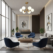 Chandelier LC801/6GD, 6x E27, White Gold, Metal Modern Chandeliers Default Title Alessandro Design
